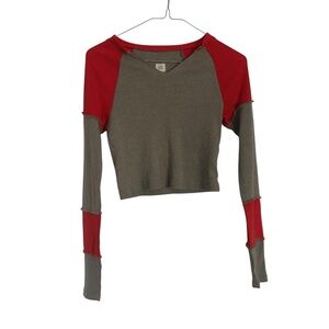 BDG Red and Gray Women's Crop Top